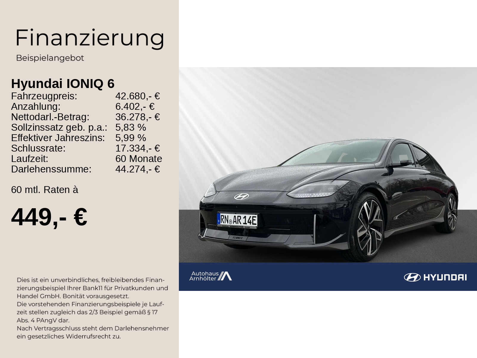 IONIQ 6 77,4kWH 2WD UNIQ +SCHIEBED+D.SPIEGEL+20