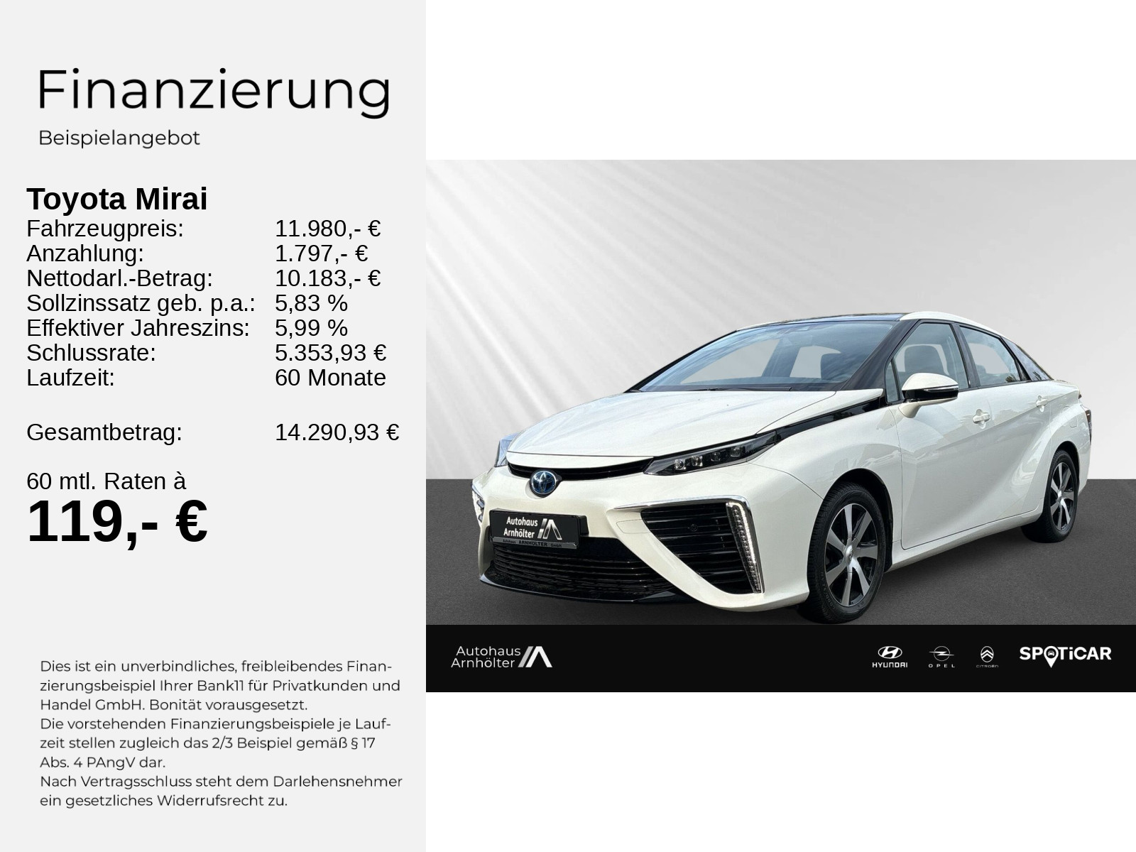 Mirai Advanced 154PS+WASSERSTOFF+SHZ+LED+