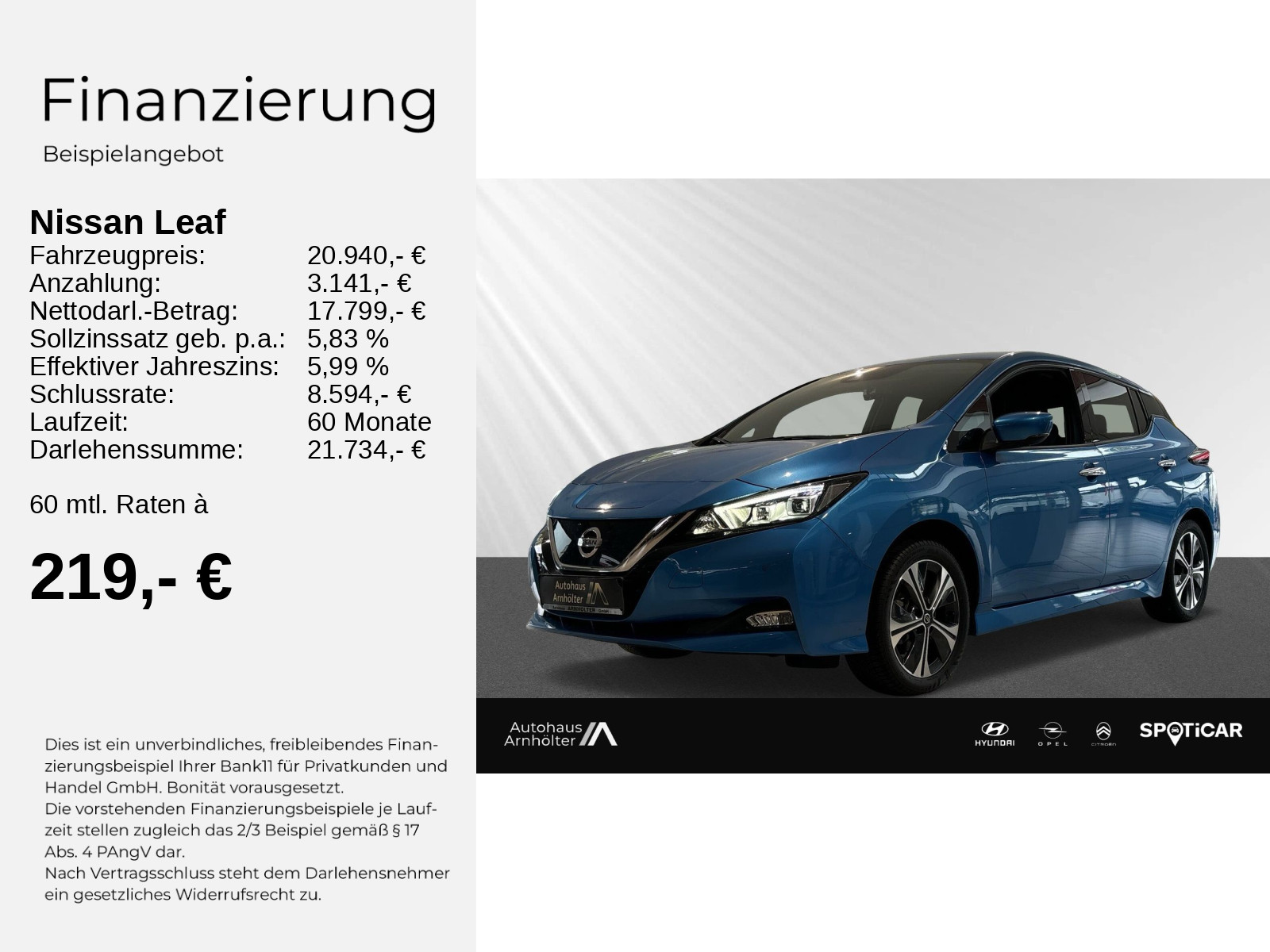 Leaf elektro + Tekna+Allwetterreifen+Navi
