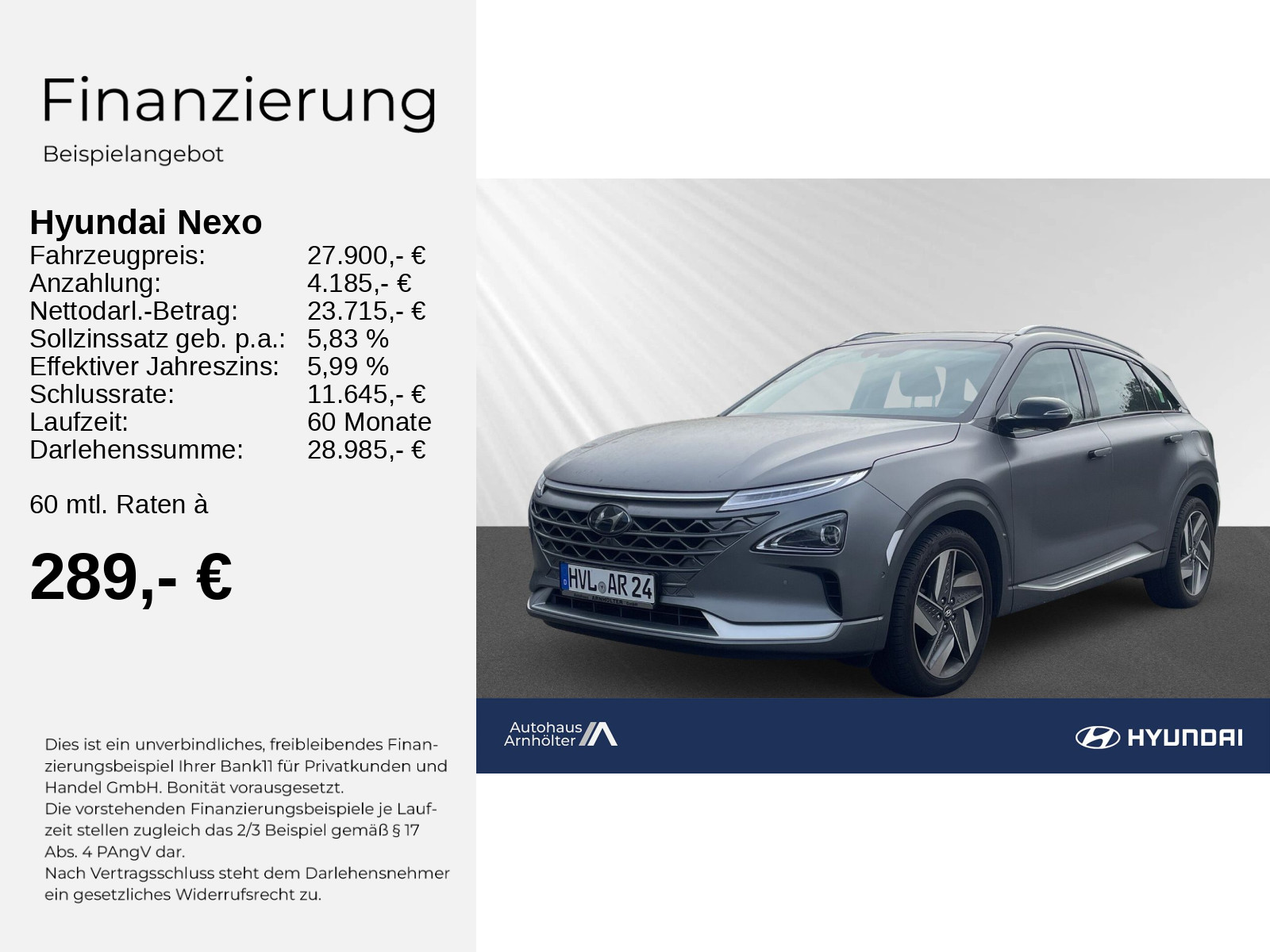 NEXO WASSERSTOFF 163PS PRIME +WKR+LED+LEDER+19