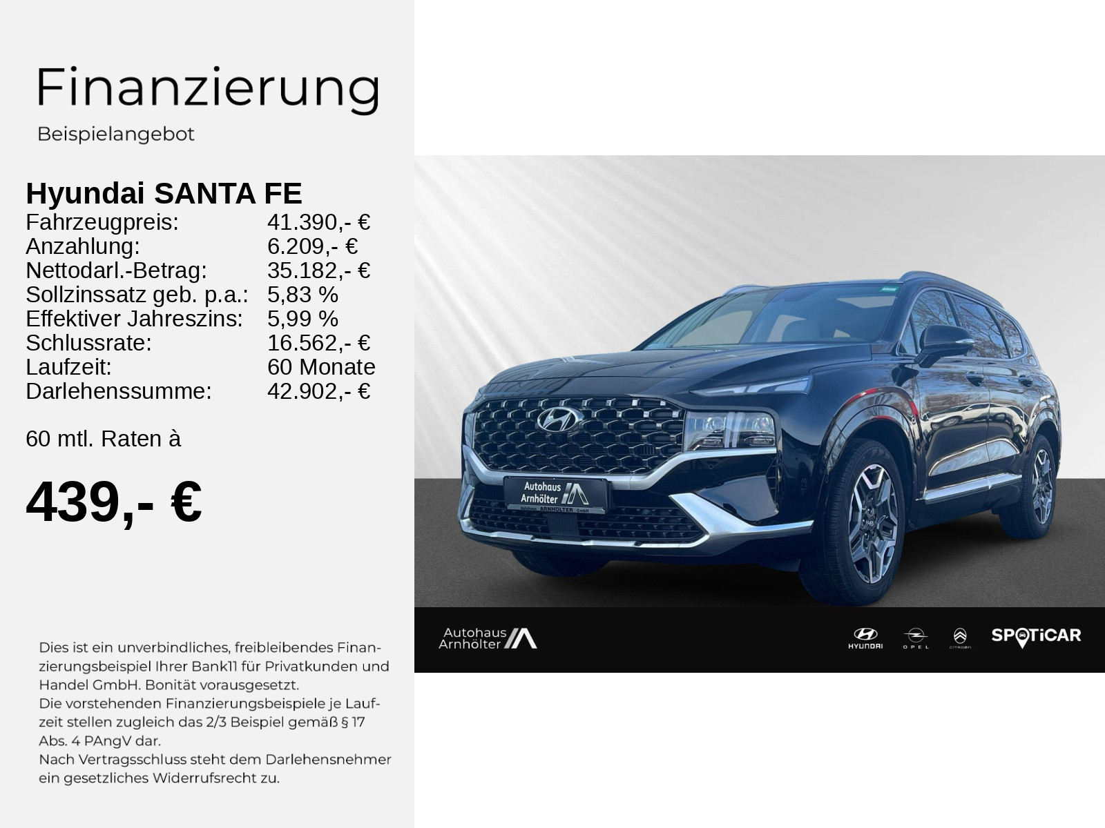 Santa Fe 1.6 T-GDI Signature Panoramadach+Klima+