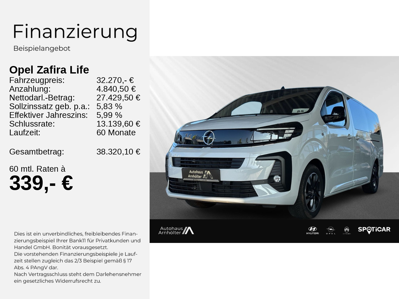 ZAFIRA LIFE EDITION XL 2.0 KLIMA+SHZ+KAMERA+LED+