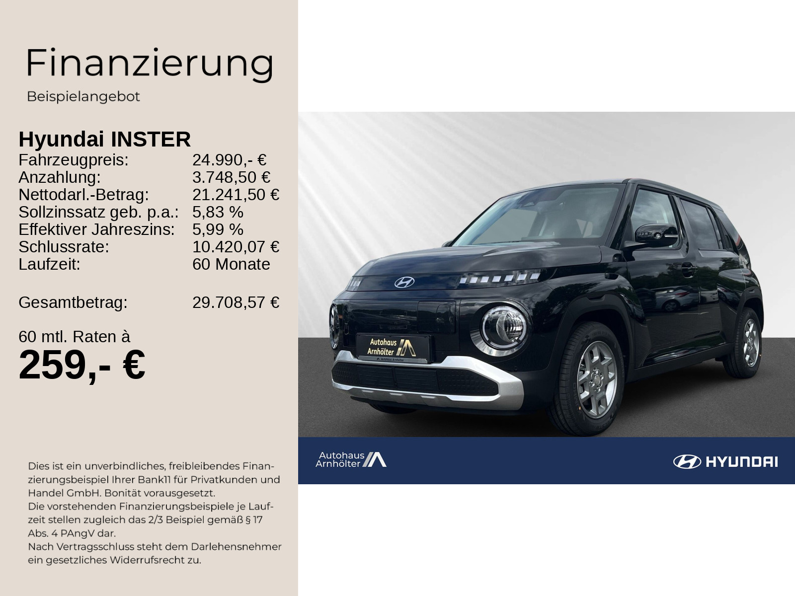 INSTER EV (MY25) 42 kWh (97 PS) 2WD Trend+KAMERA