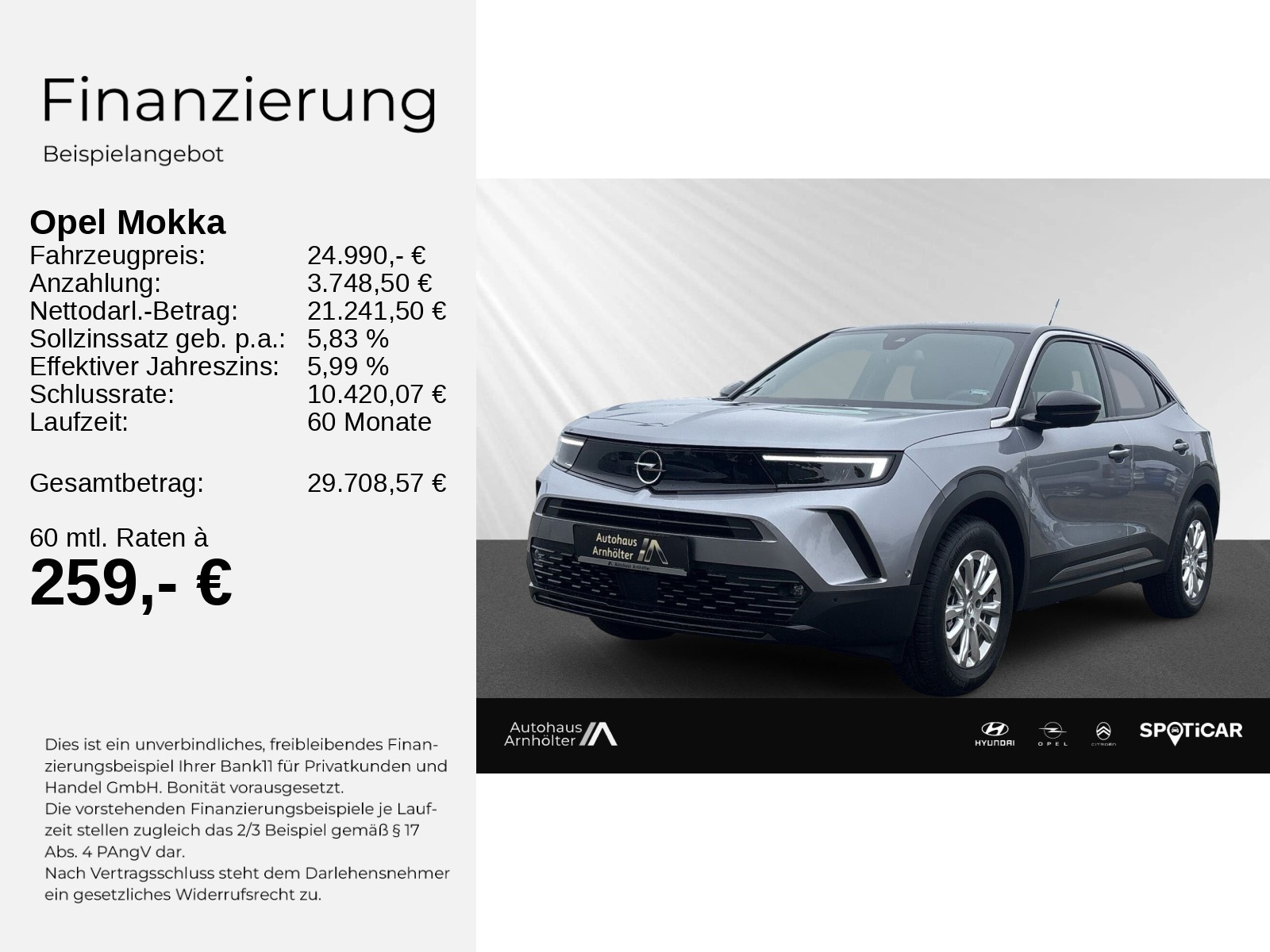 Mokka Electric Ultimate 100KWAT+2Jahre Garantie+