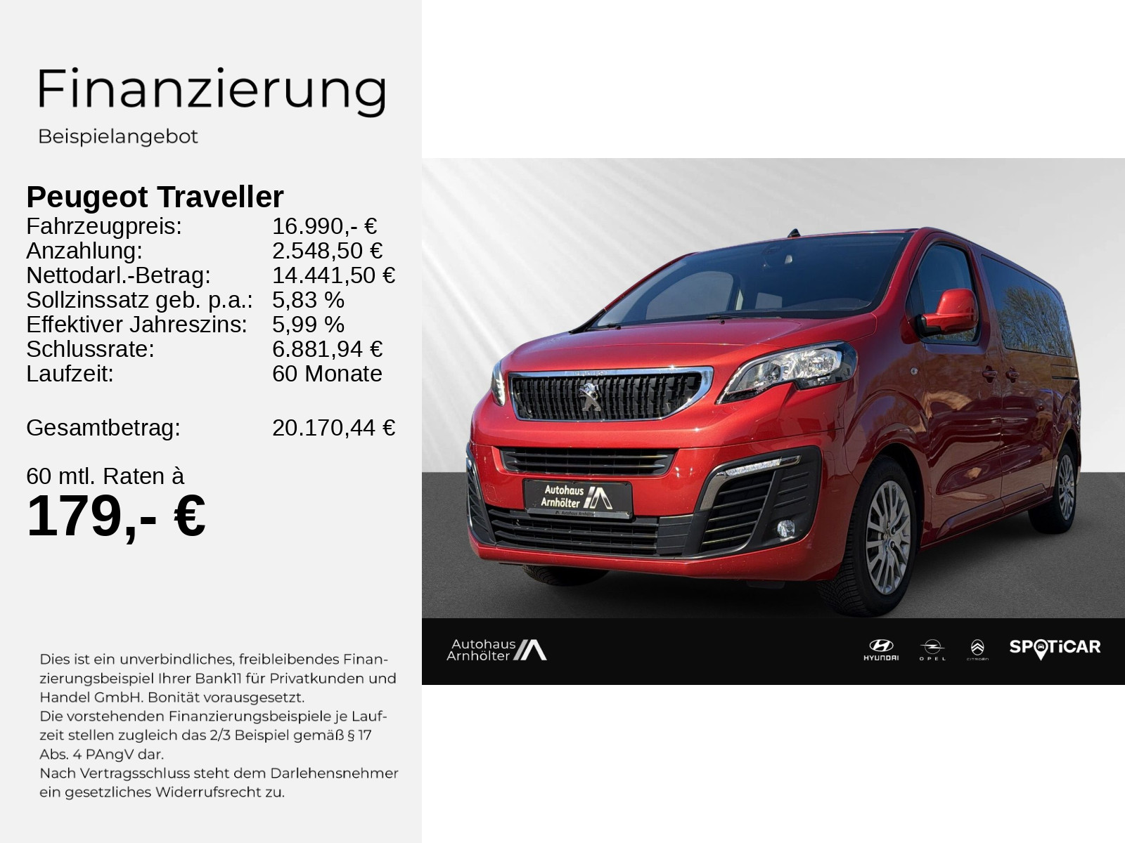 TRAVELLER 1.6 Blue HDi 115 L2 ACTIVE +AHK+PDC+AL