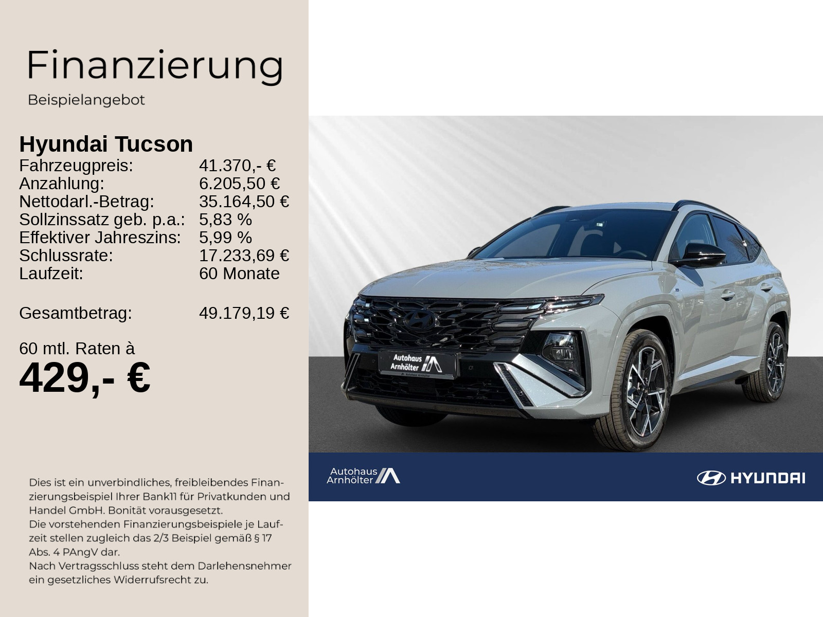 TUCSON HEV MY26 1.6 T-GDi 239PS 2WD N Line 2,39%