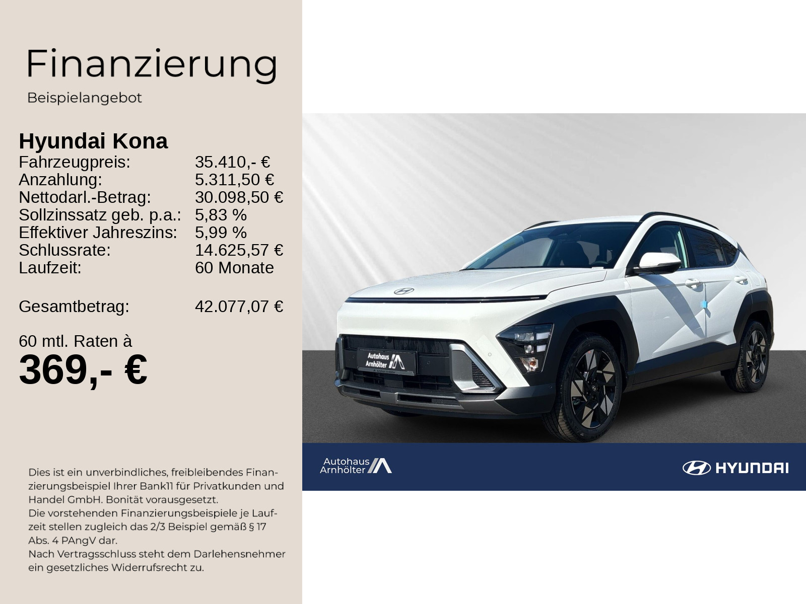 KONA MY26 HEV 1.6 DCT 2WD Trend Elektr.Heck1,69%