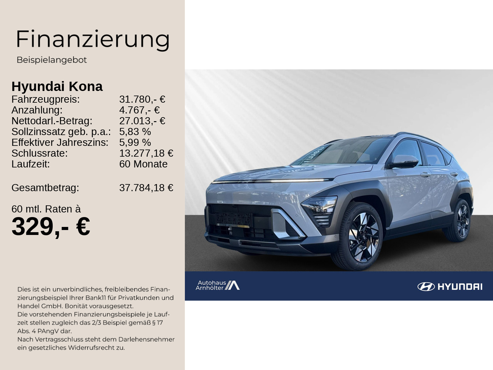 KONA SX2 (MY26) 1.6 T-GDI (150 PS) DCT 2WD Prime Glas-Schiebedach, BOSE Soundsystem