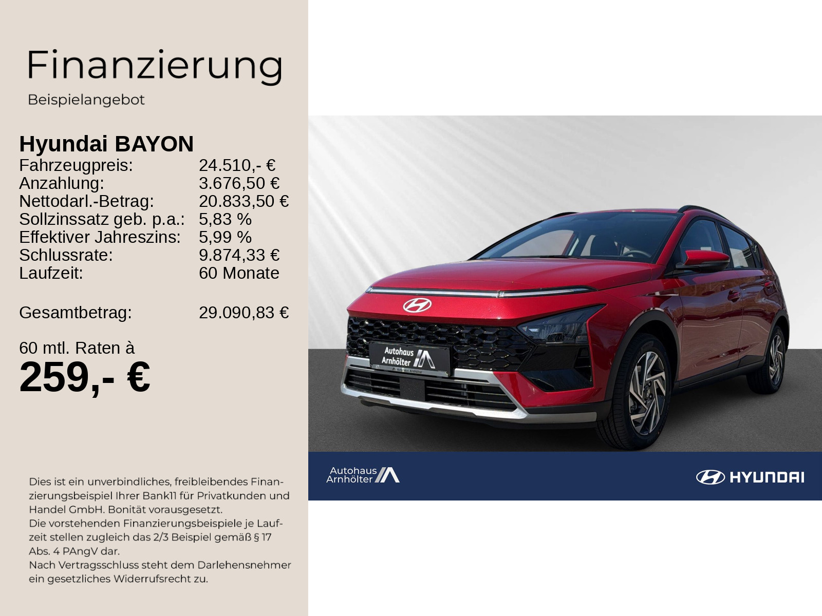 BAYON MY26 1.0T-GDI 90PS 7-DCT 2WD TREND+NAV+SHZ
