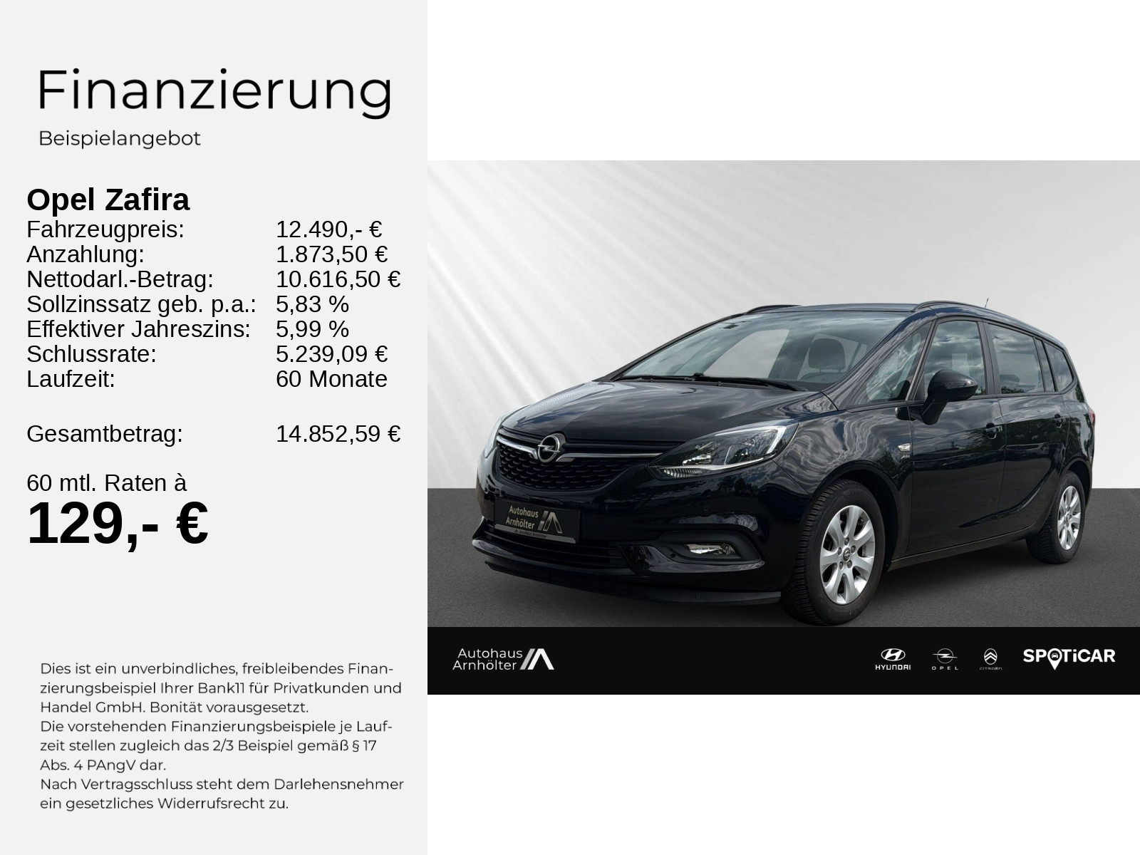 Zafira Active1.4 Turbo ecoFLEX, 88 kW Start/Stop