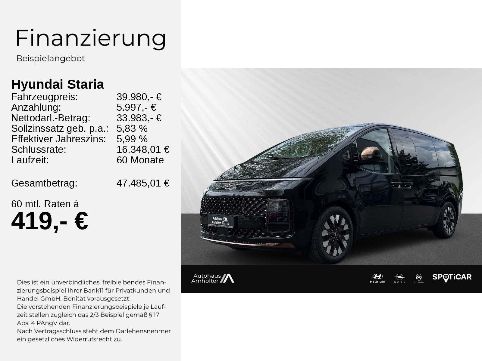 Staria 7-Sitzer 2.2 CRDI 8AT 4WD SIGNATURE +NAVI