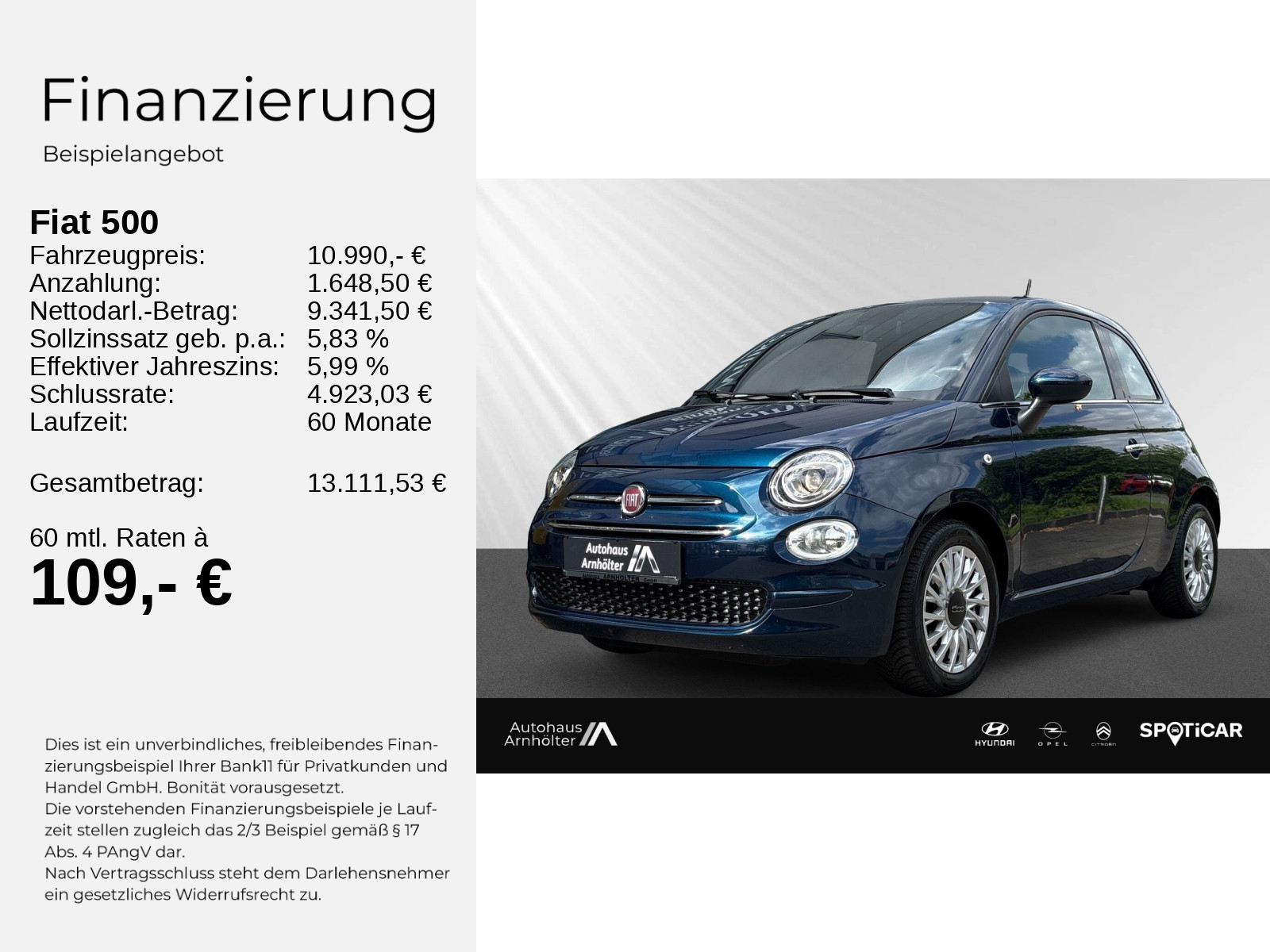 500 Lim. Serie 7 1.2 8V Lounge +S&S +LSENS+PDC++