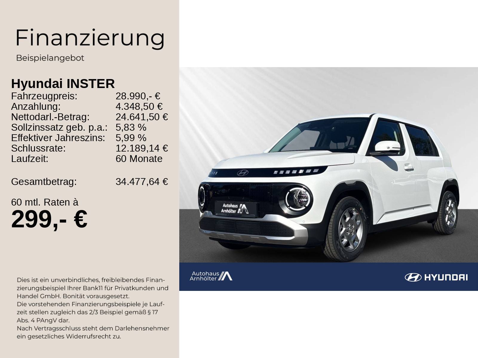 INSTER EV MY26 42 kWh 97PS TREND+Effizienz-Paket
