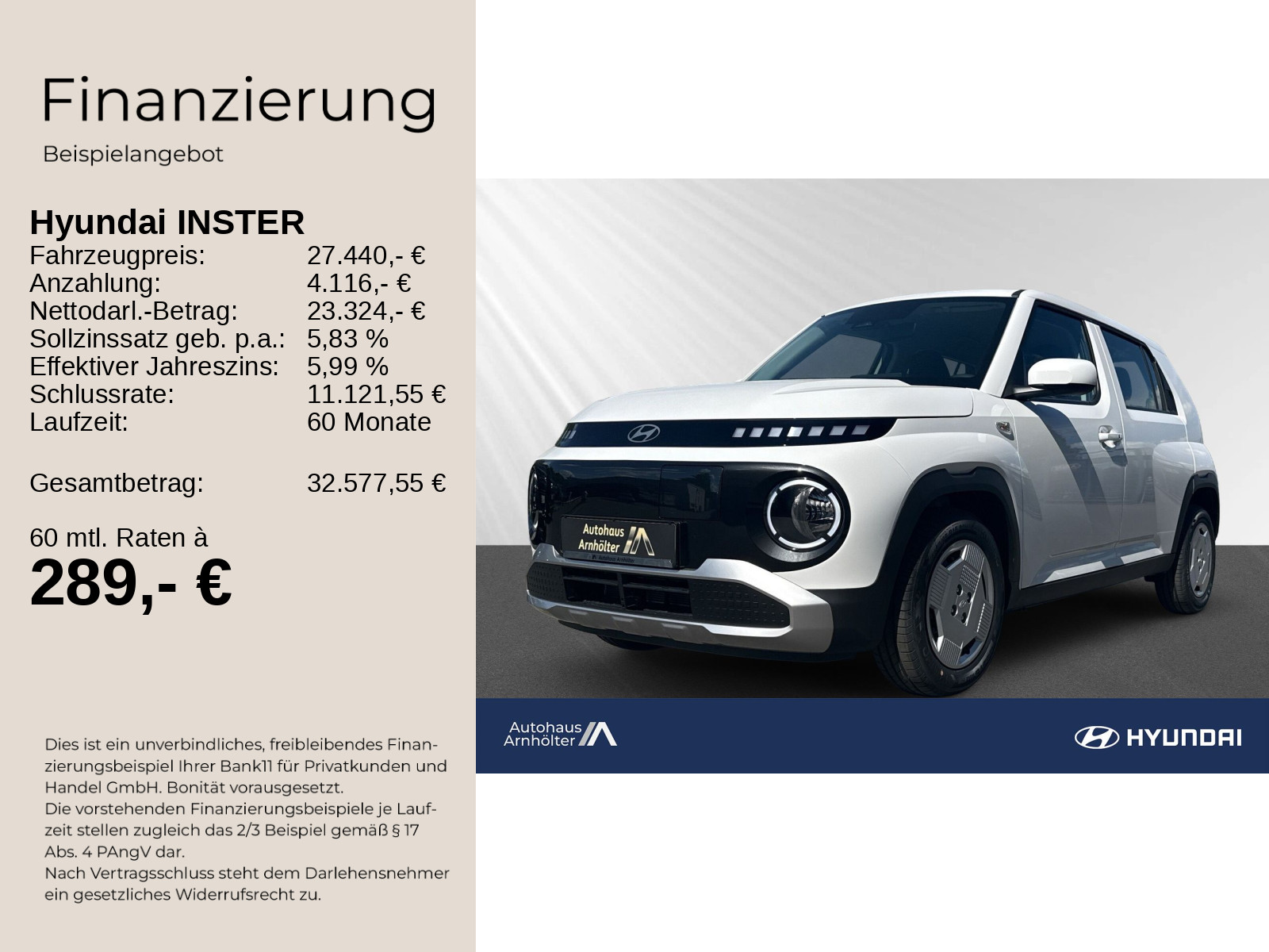 INSTER EV MY26 42kWh 97PS SELECT+Effizienz-Paket
