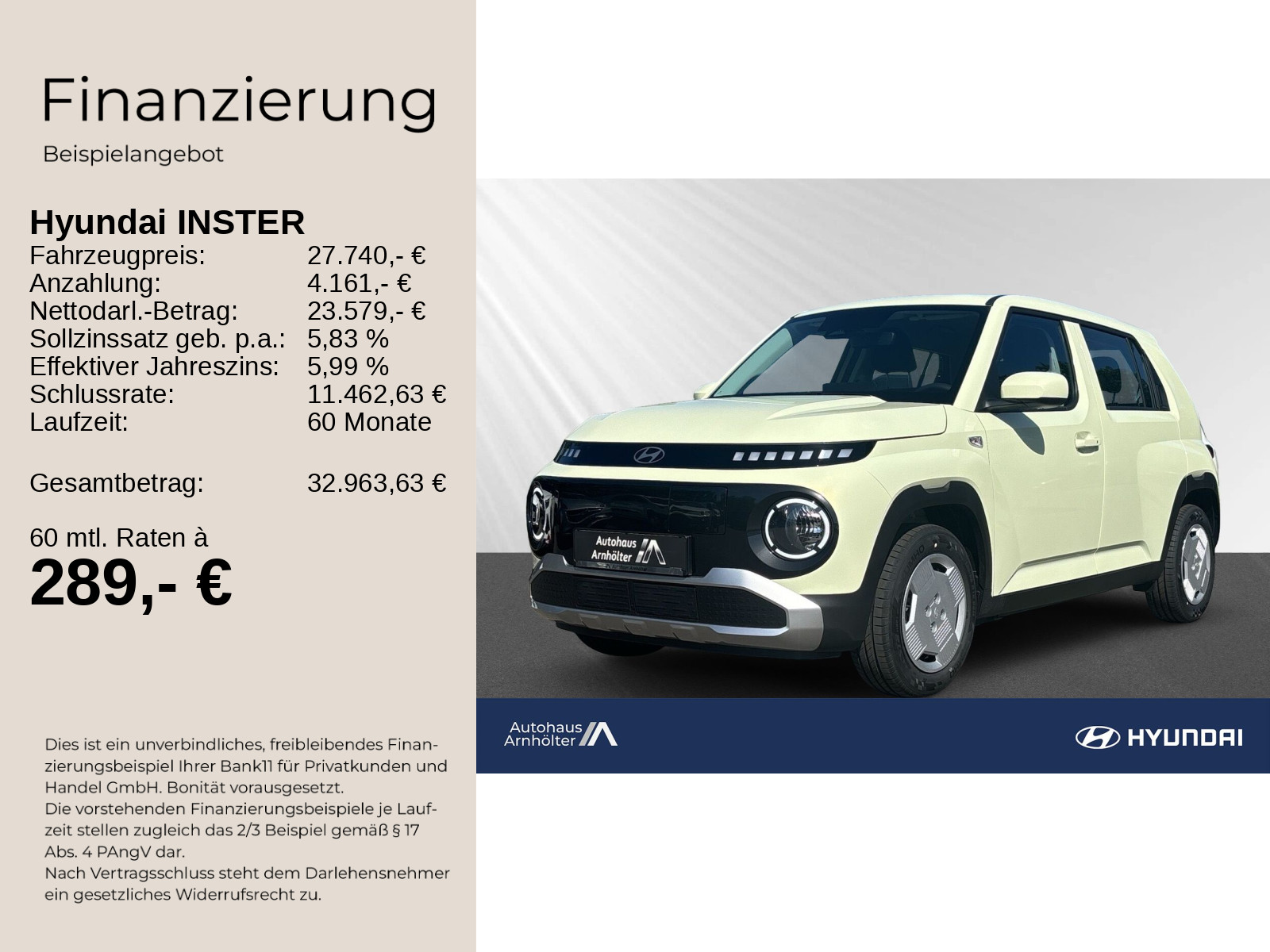INSTER EV MY25 42 kWh 97 PS 2WD SELECT Effizienz-P
