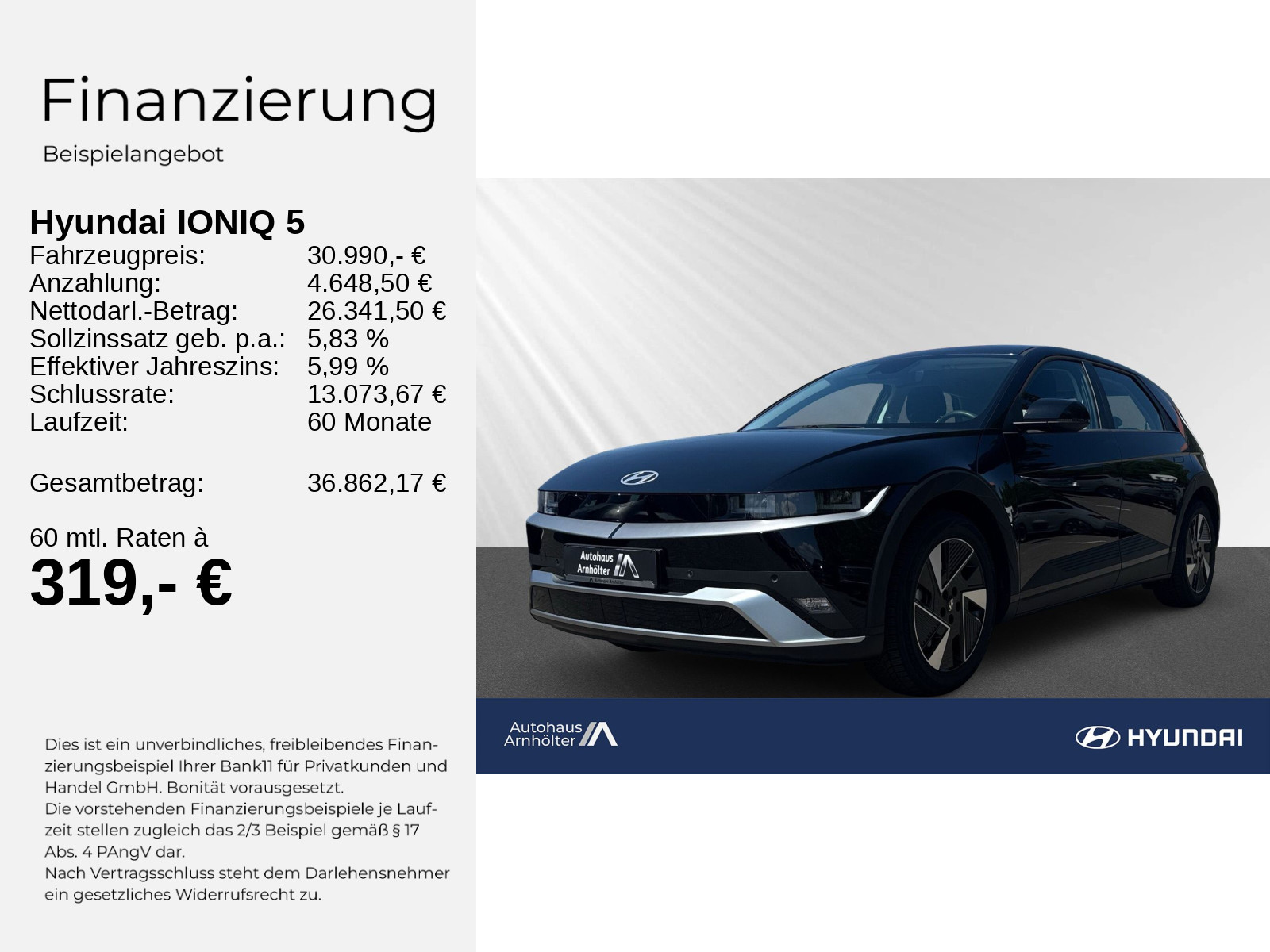IONIQ 5 MY25 63 kWh 170PS 2WD+WÄRMEPUMPE+NAVI+LM
