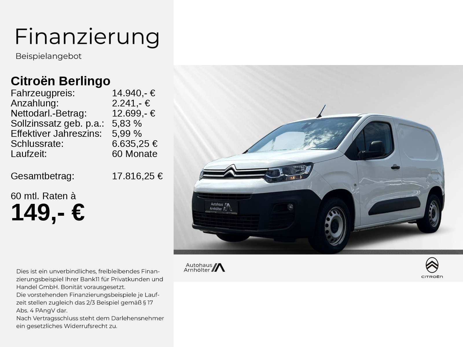 BERLINGO NFZ (K9) KASTEN 1.6 BLUEHDI 100 FAB CLUB M S&S Citroen Berlingo