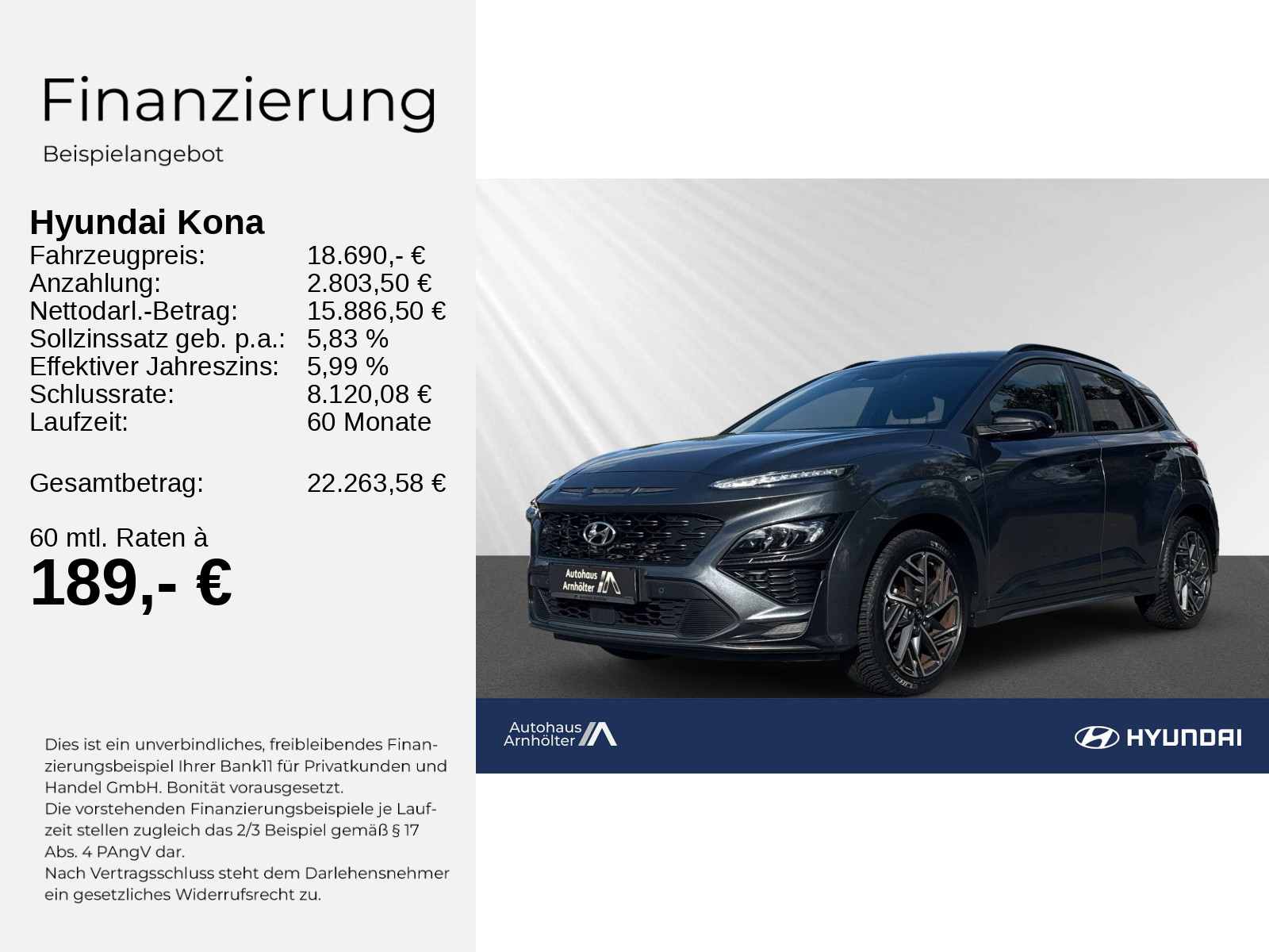 Kona 1.0 T-GDI MildHybrid N Line2WD+SCHIEBEDACH+