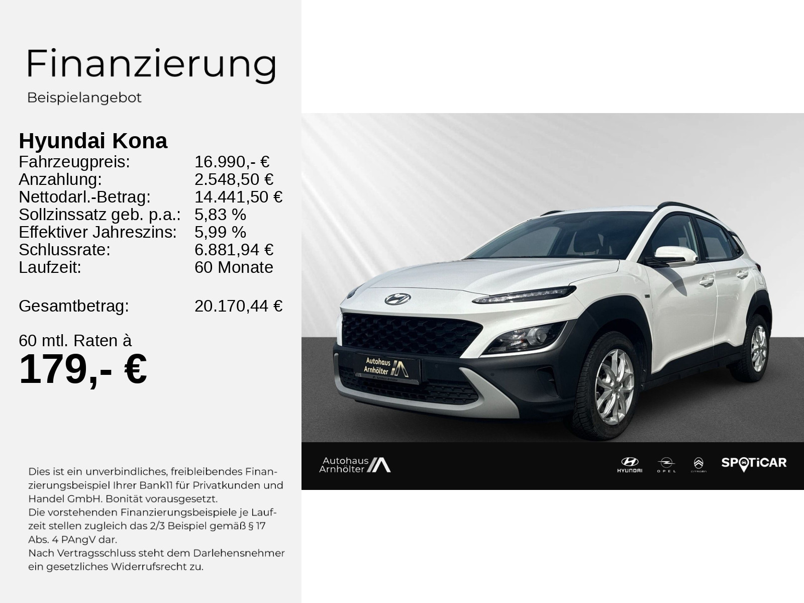 Kona 1.0 T-GDI 120PS +48V iM/T 2WD TREND +KAMERA