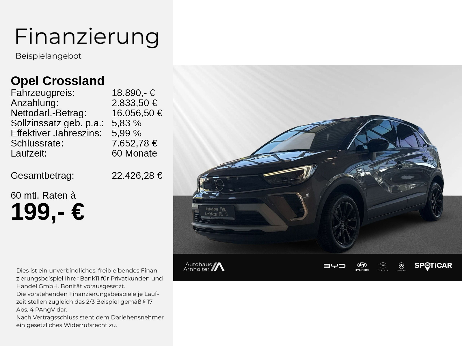 Crossland Elegance 1.2AT+SHZ+LHZ+KAMERA+CARPLAY+