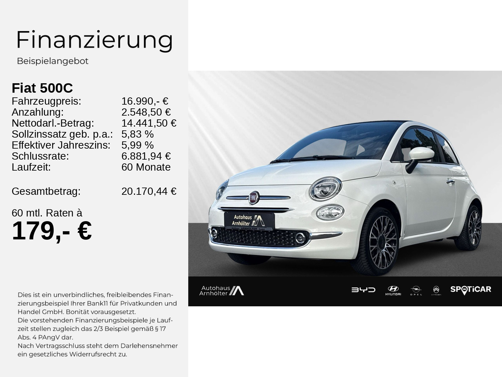 500C 1.0 Hybrid + KLIMAAUTO+CARPLAY+TECHPAKET+LM