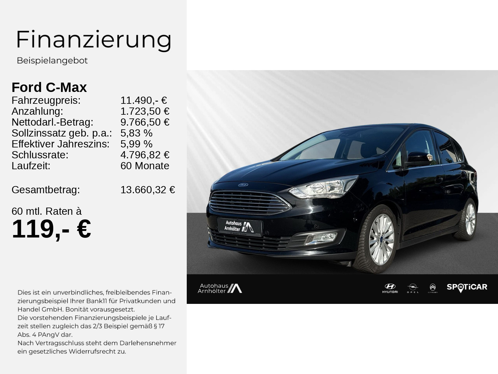 C-Max 1.0 EcoBoost 125PS 6G Titanium S/S+NAV+KAM