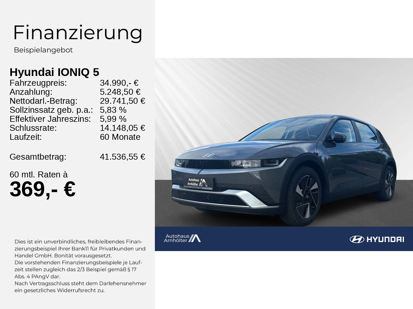 IONIQ 5 FL MY25 63 kWh 170PS 2WD DYNAMIQ LED-P++