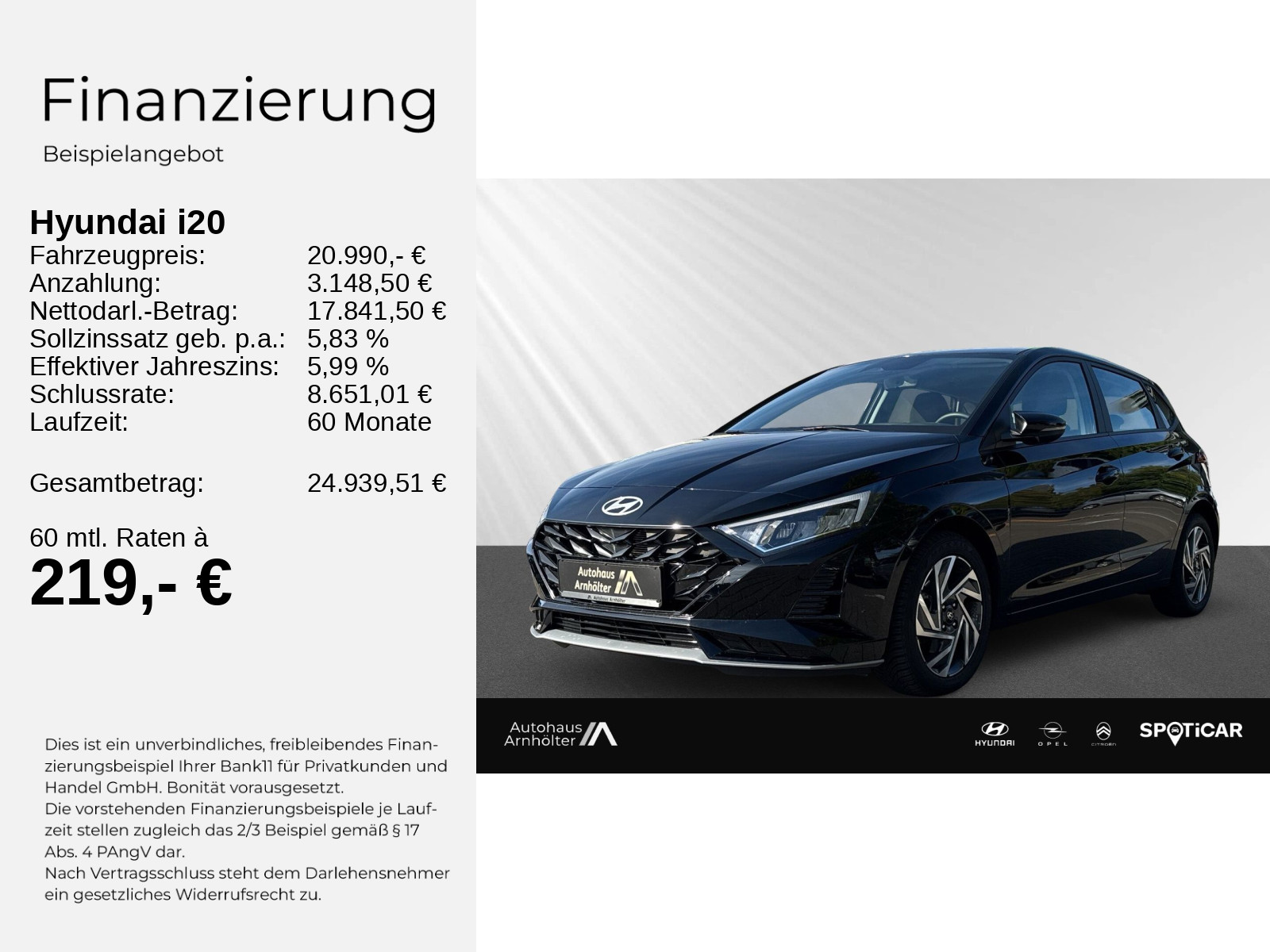 i20 FL (MY25) 1.0 T-GDI (100 PS) 7-DCT 2WD Trend