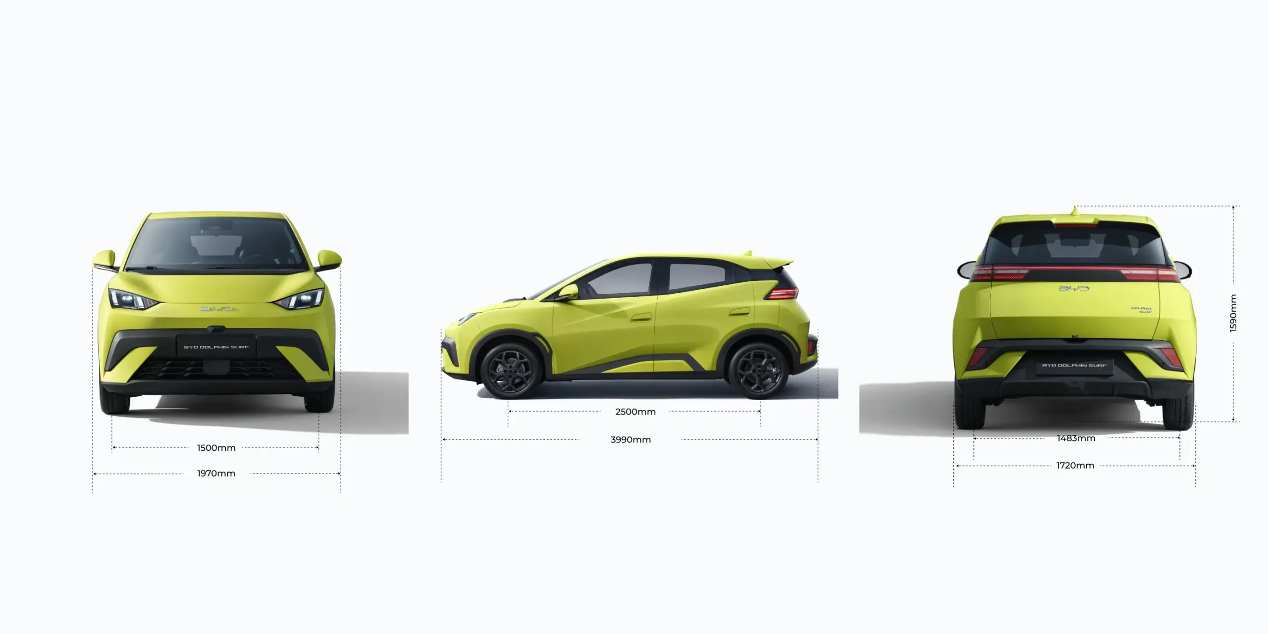 Abmessungen des BYD DOLPHIN SURF