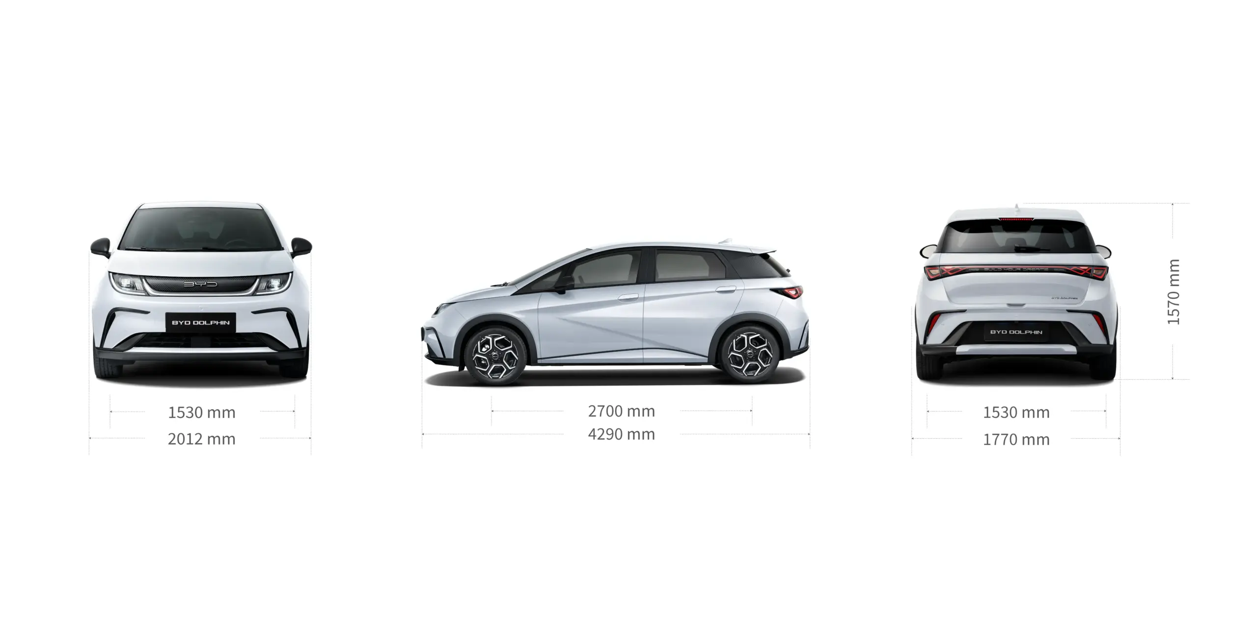 Abmessungen des BYD DOLPHIN