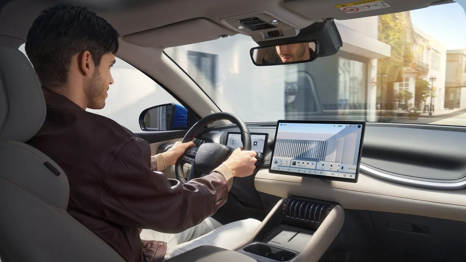 Innenraum des BYD ATTO 3 EVO während der Fahrt