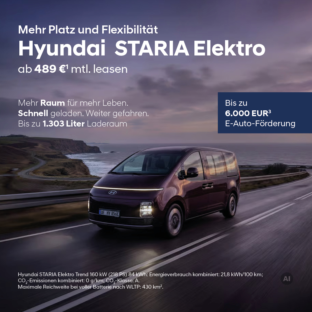 HM Online Hyundai Staria Elektro Sonderleasing